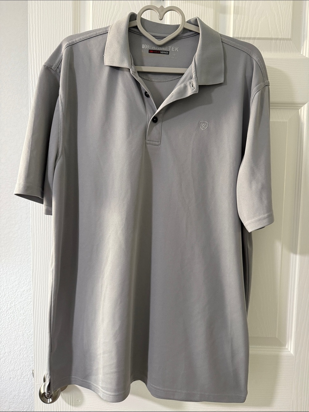 Ariat Light Gray Polo Shirt with Subtle Logo